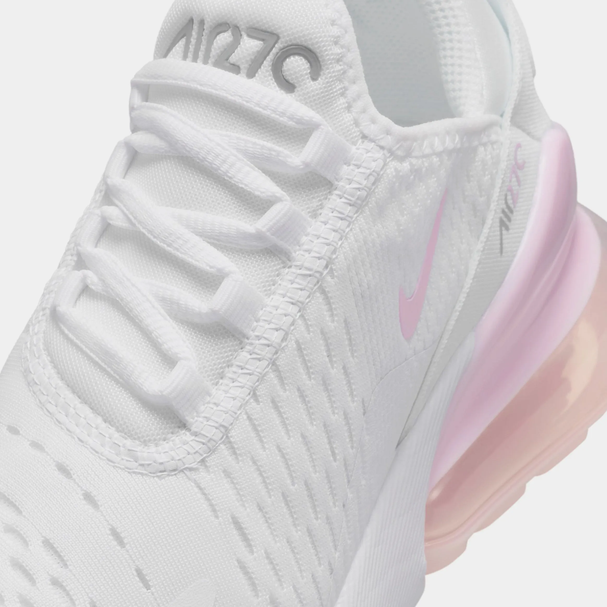 Air Max 270 Grade School Lifestyle Shoes (White/Anthracite/Hot Fuchsia)