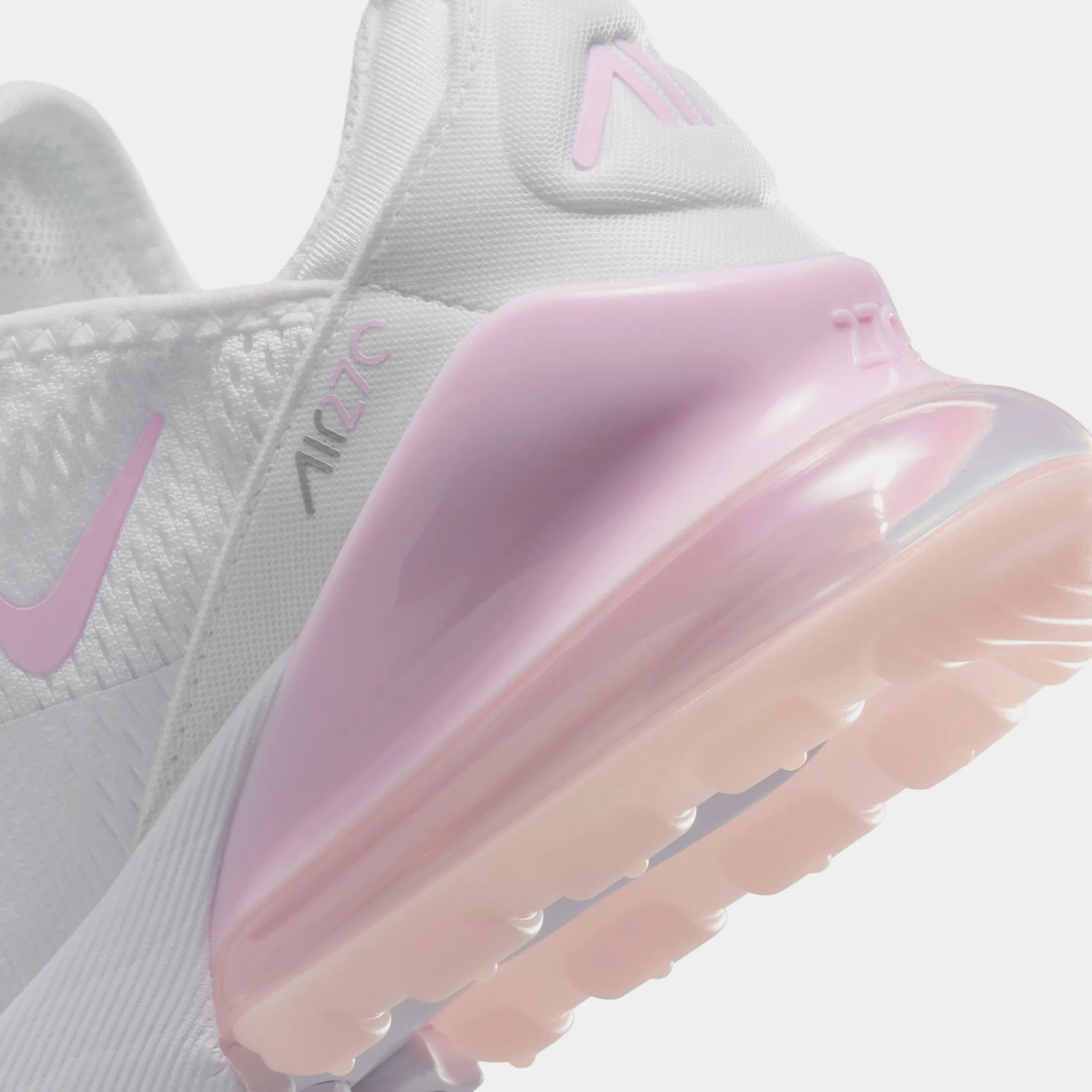 Air Max 270 Grade School Lifestyle Shoes (White/Anthracite/Hot Fuchsia)