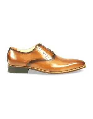 AZOR Mens Semi - Square Pompei Oxford Lace Up Shoes Tan UK 7 to UK 12