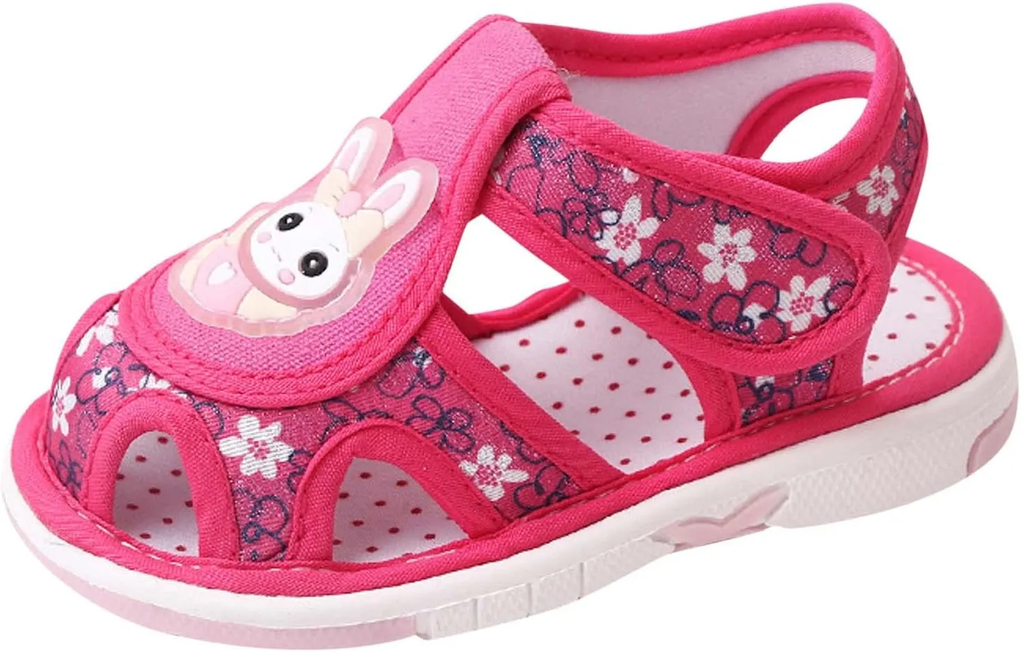 Baby Boy Girl Cartoon Bunny First Walking Sandals Closed Toe Lightweight Non Slip Summer Sneakers Outdoor Footwear