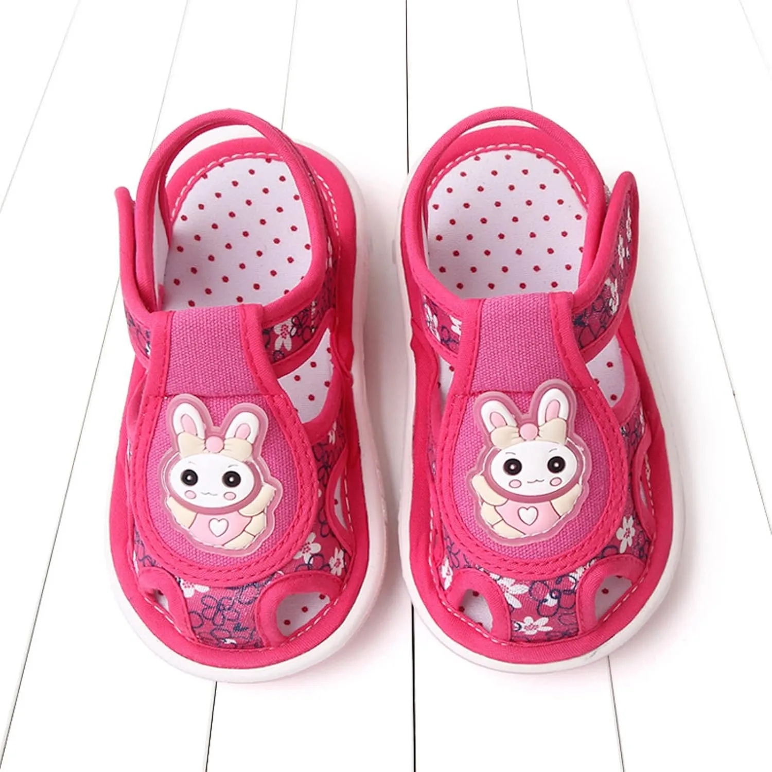 Baby Boy Girl Cartoon Bunny First Walking Sandals Closed Toe Lightweight Non Slip Summer Sneakers Outdoor Footwear