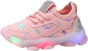 Baby Boys Girls Light Up Flash Breathable Sports Sneakers Toddler Infant Unisex Platform Chunky Outdoor Athletic Shoes