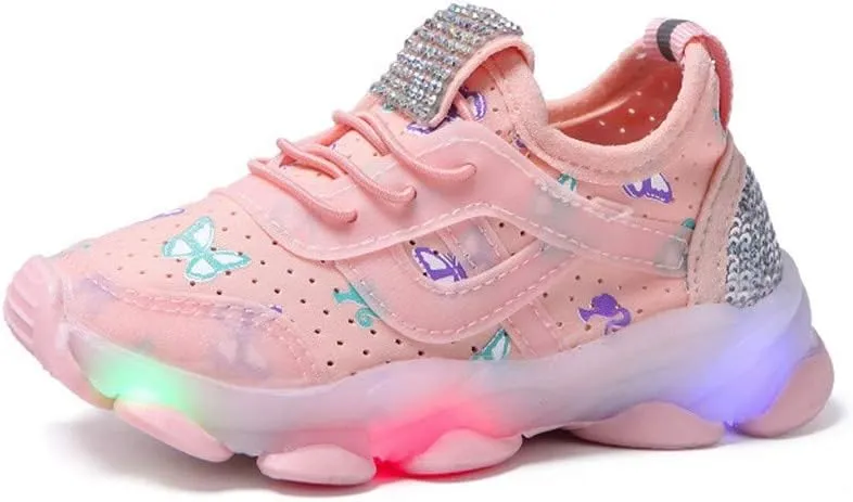 Baby Boys Girls Light Up Flash Breathable Sports Sneakers Toddler Infant Unisex Platform Chunky Outdoor Athletic Shoes