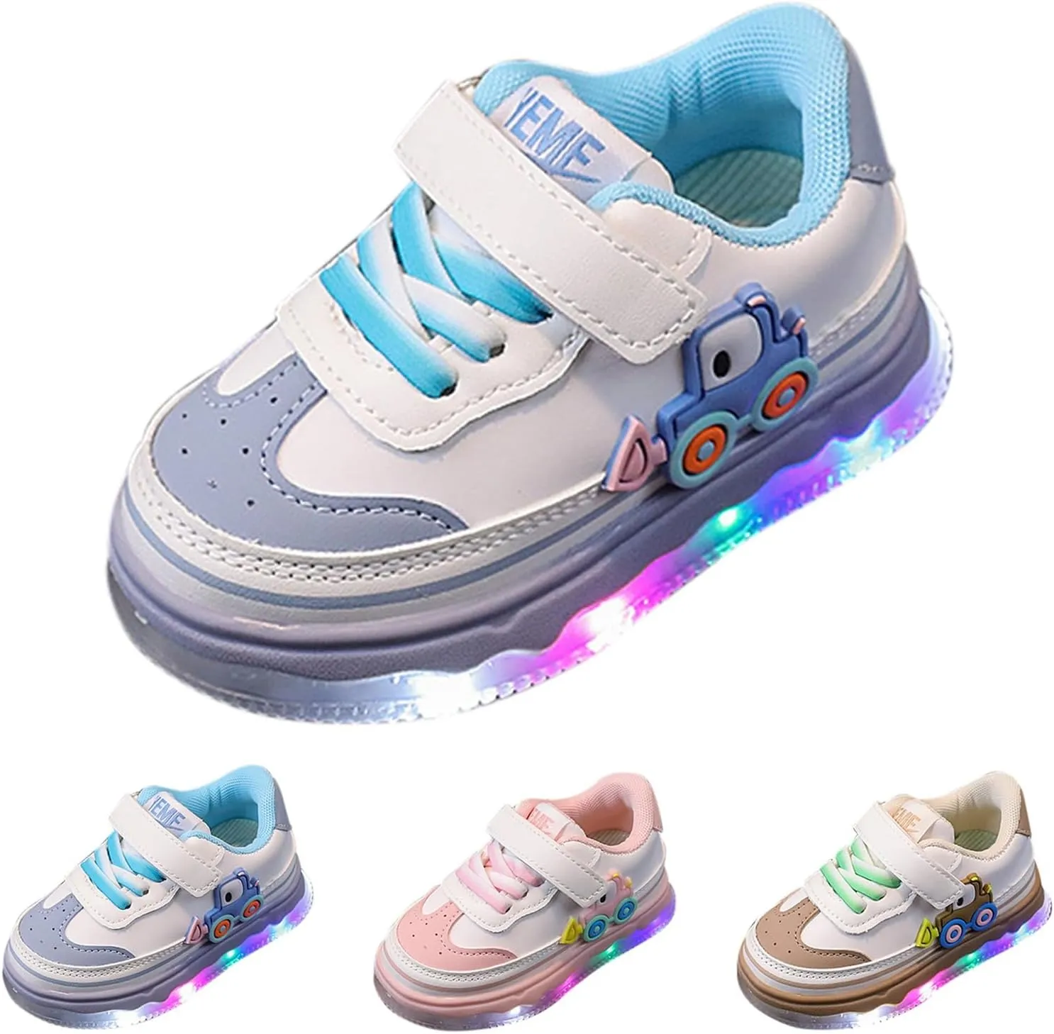 Baby Kids Light Up Platform Heel Flat Sneakers Flash Running Toddler Infant Sports Athletic Casual Casual Shoes