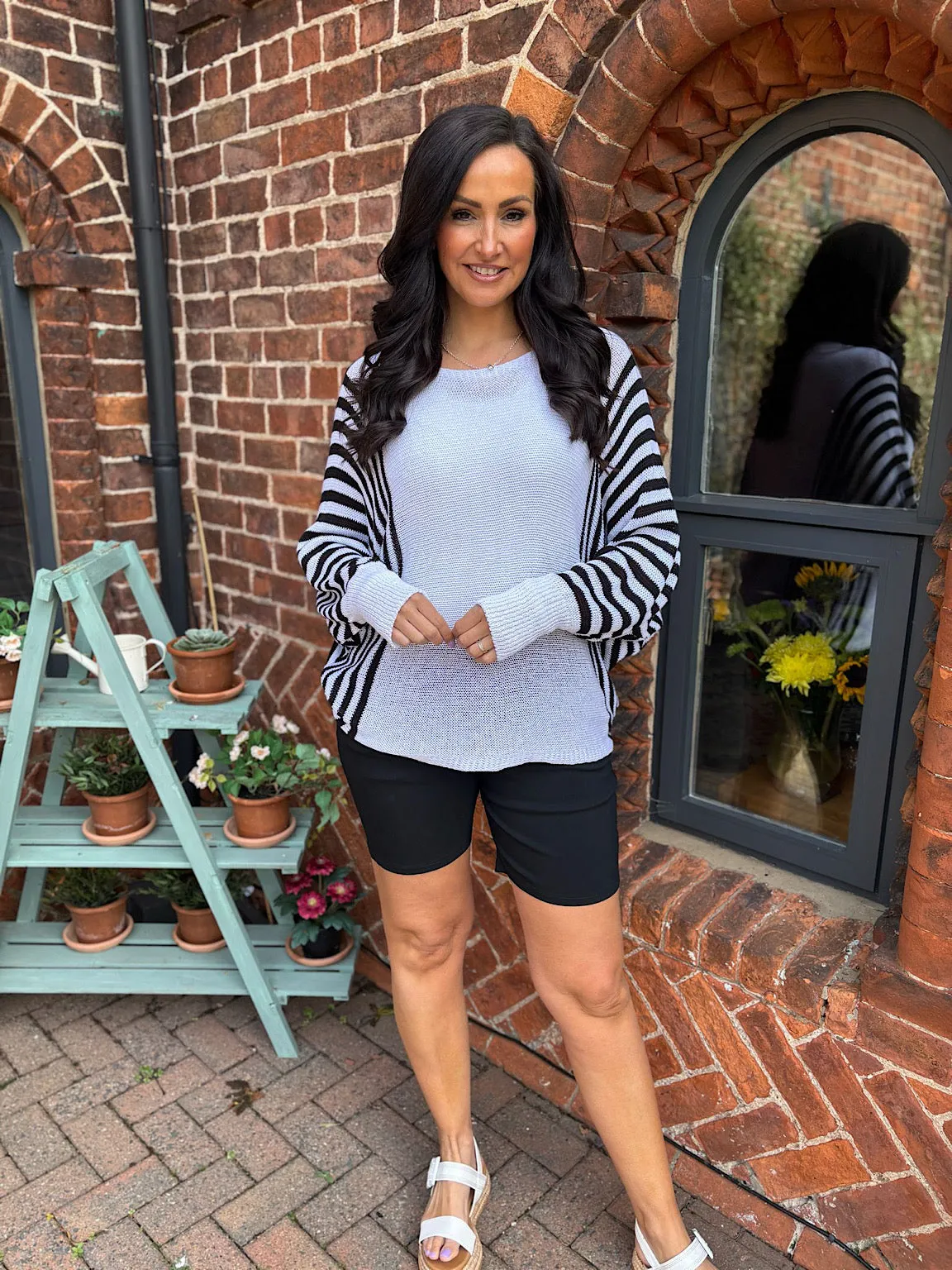 Black Striped Side Panel Sweater Jo
