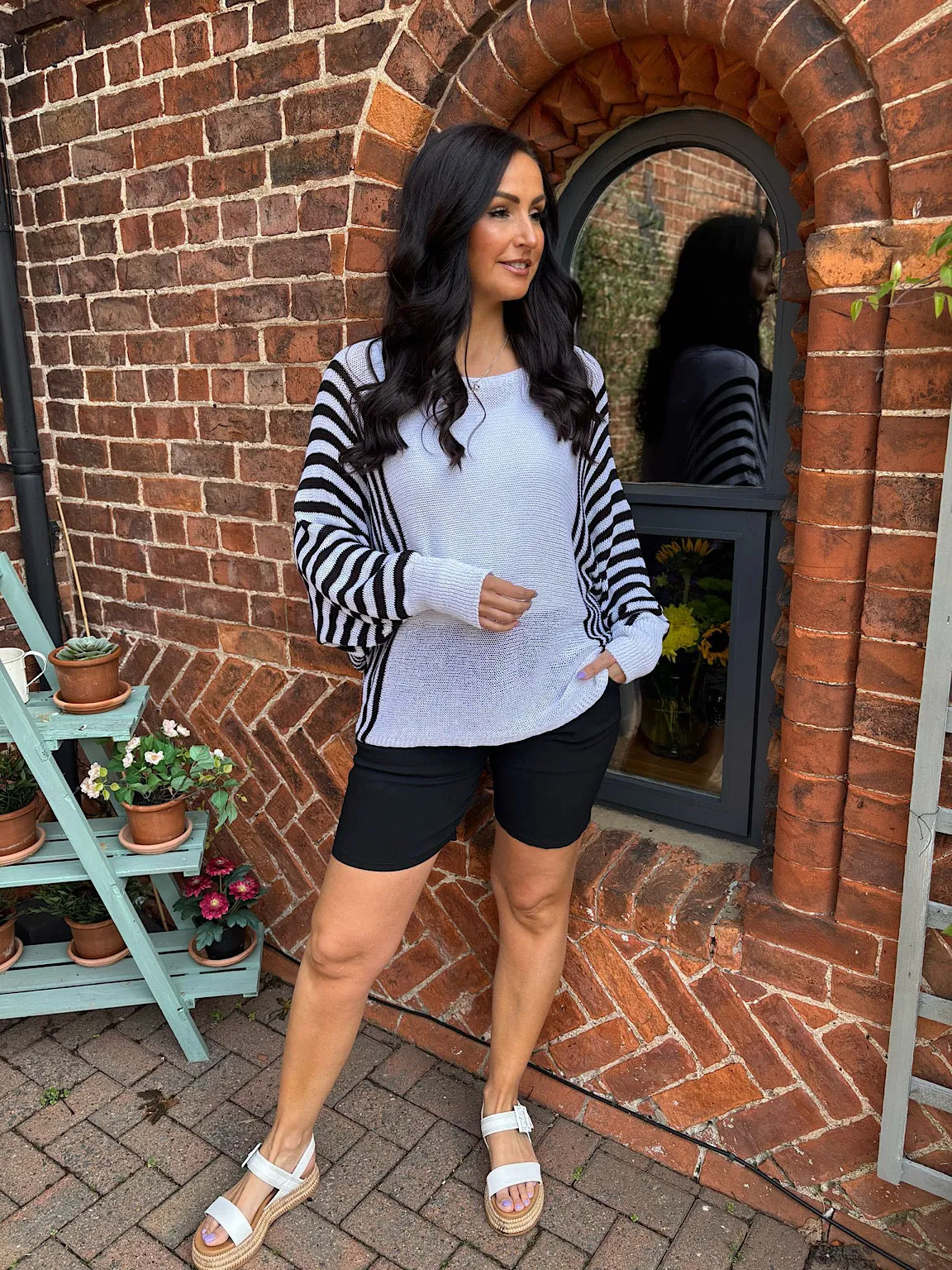Black Striped Side Panel Sweater Jo