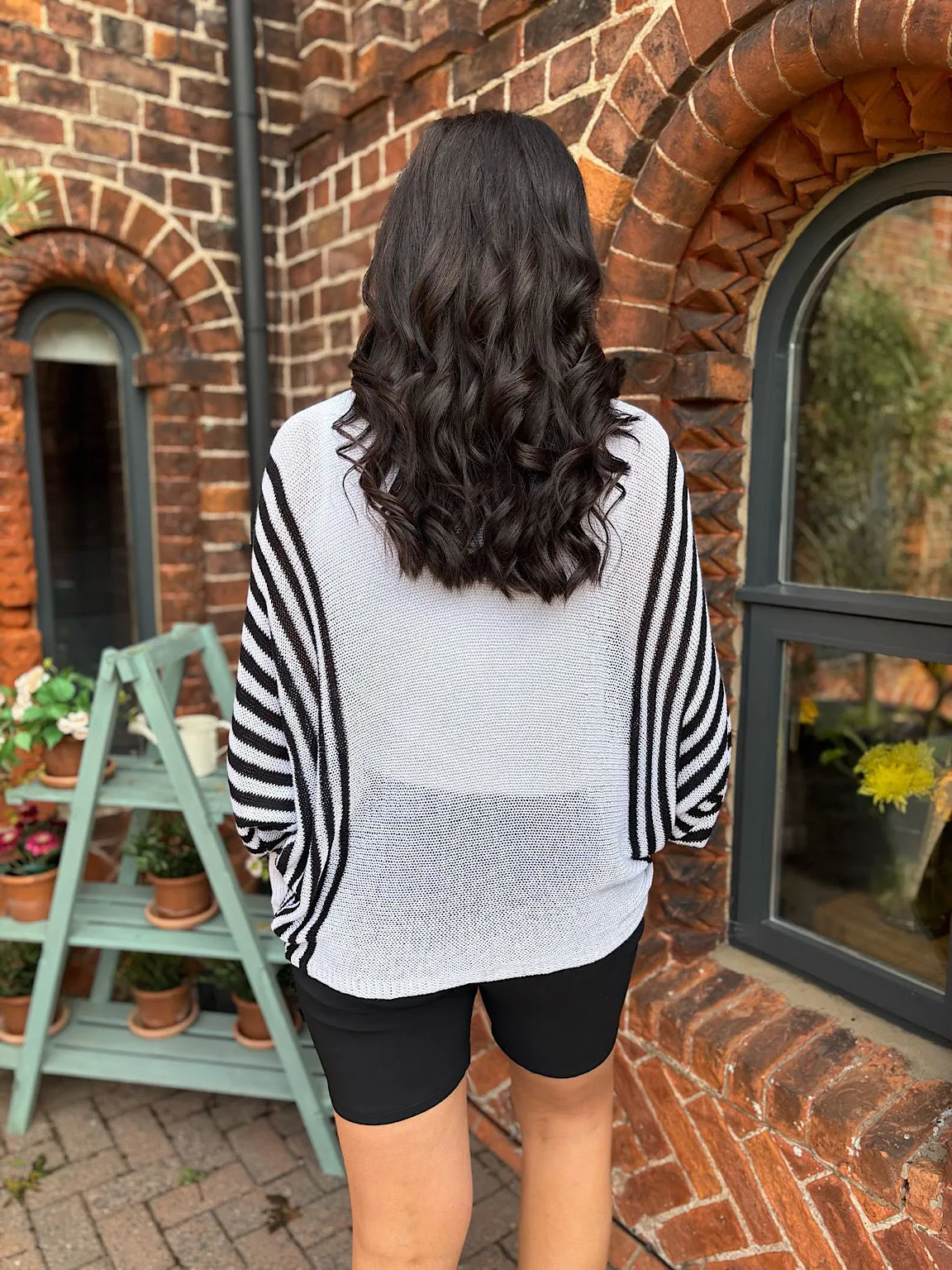 Black Striped Side Panel Sweater Jo