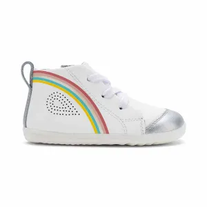 Bobux Step Up Alley-Oop White   Silver  Rainbow Trainers