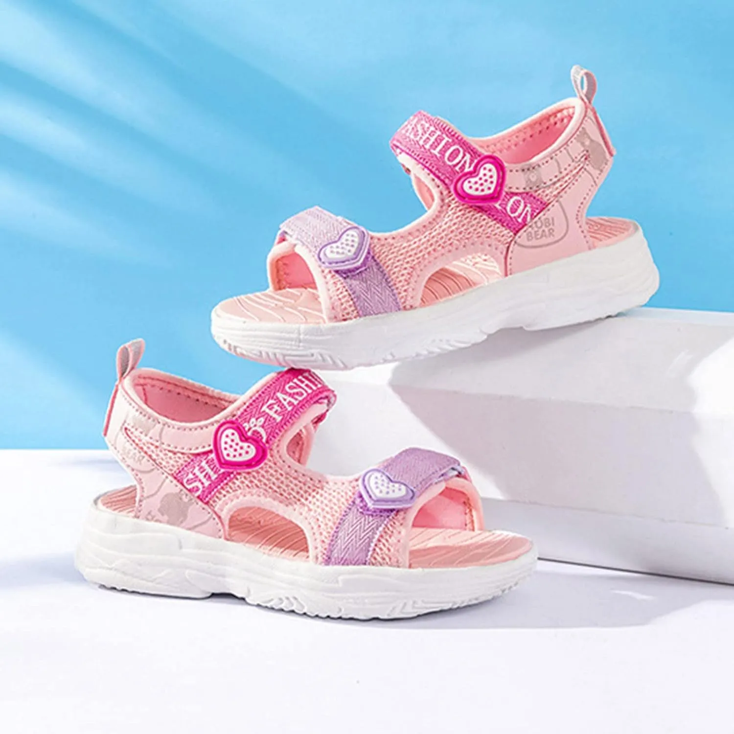 Boys Girls Sandals Adjustable Double Strap Open-Toe Athletic Lightweight Unisex Child Summer Outdoor Sport Sandals