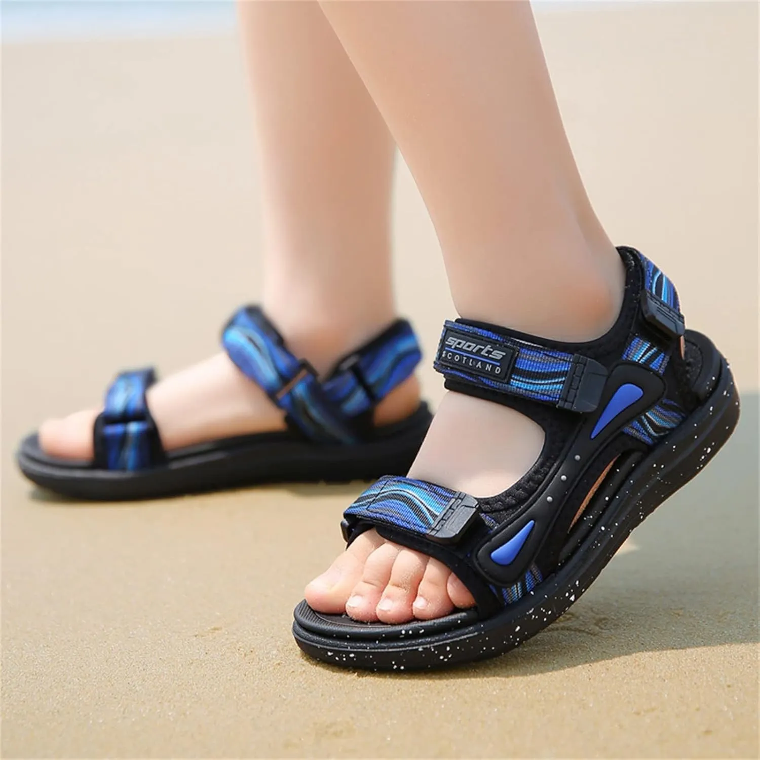 Boys Sports Sandals Kids Outdoor Hiking Beach Open Toe Lightweight Breathable Non Slip On Sandals for Toddler