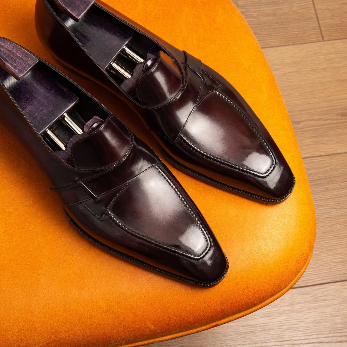 Brown Leather Ibiza Slip On Crossed Component Loafers - AW24