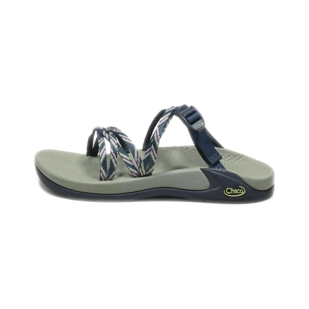 Chaco Flat Sandals Canvas Blue Colour For Women