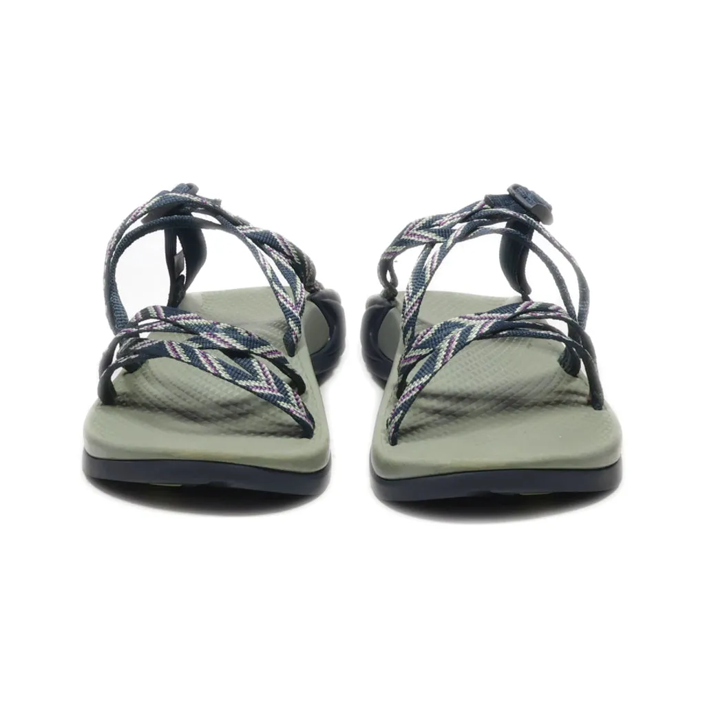 Chaco Flat Sandals Canvas Blue Colour For Women
