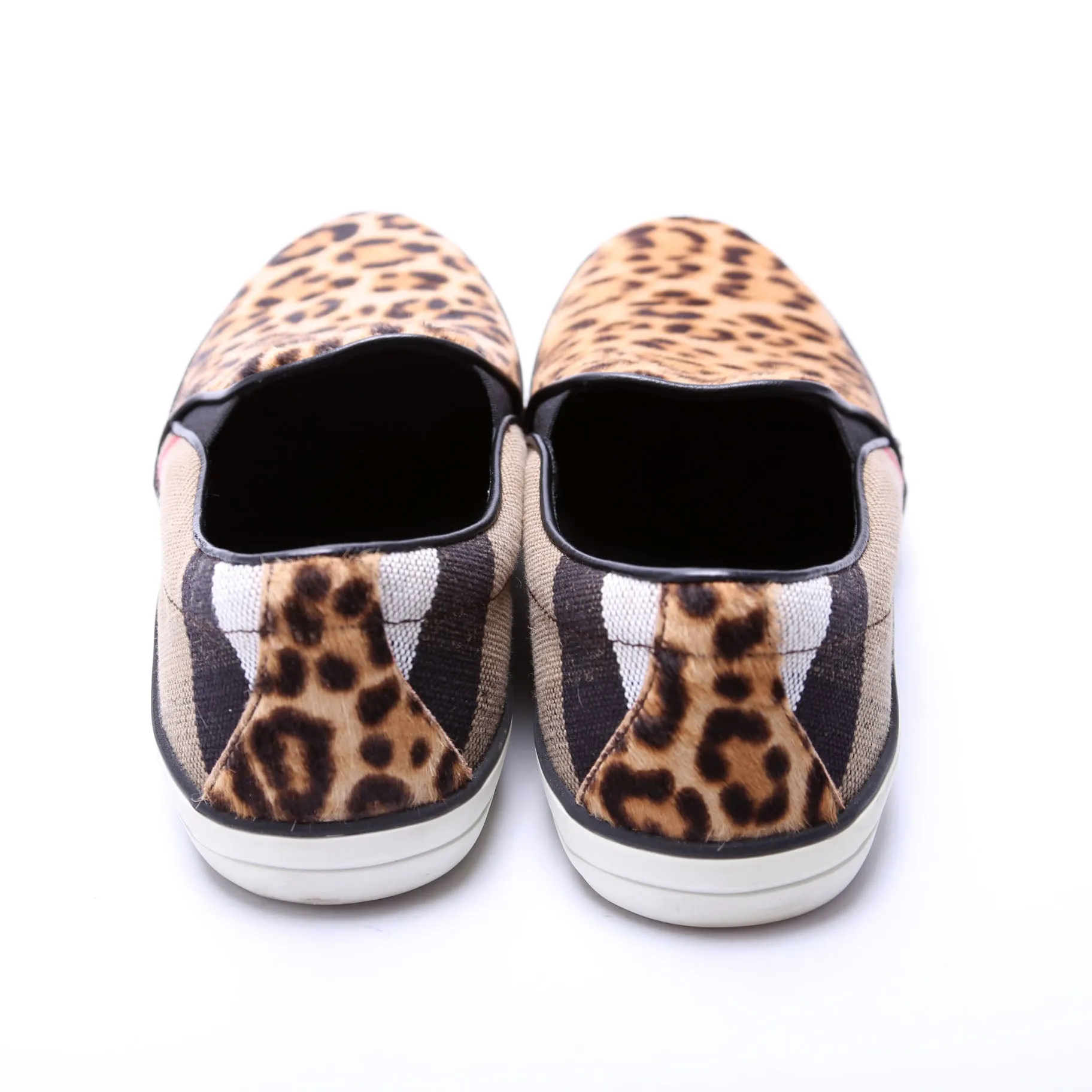 Check Pony Hair Slip On Sneakers Size 40
