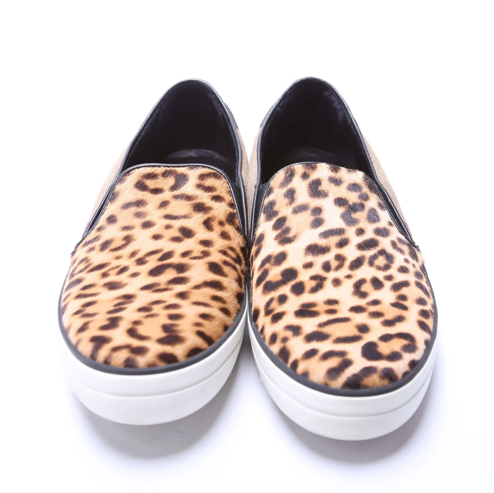 Check Pony Hair Slip On Sneakers Size 40