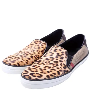 Check Pony Hair Slip On Sneakers Size 40