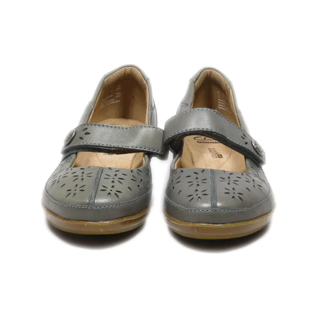 Clarks Ballerinas Leather Grey Colour For Women