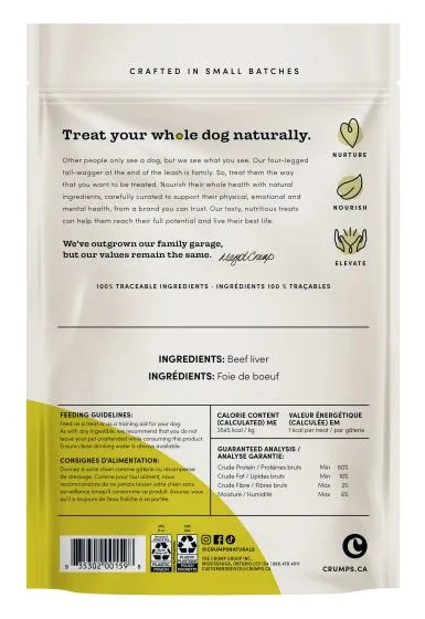 Crumps Naturals - Mini Trainers - Dried Beef Liver