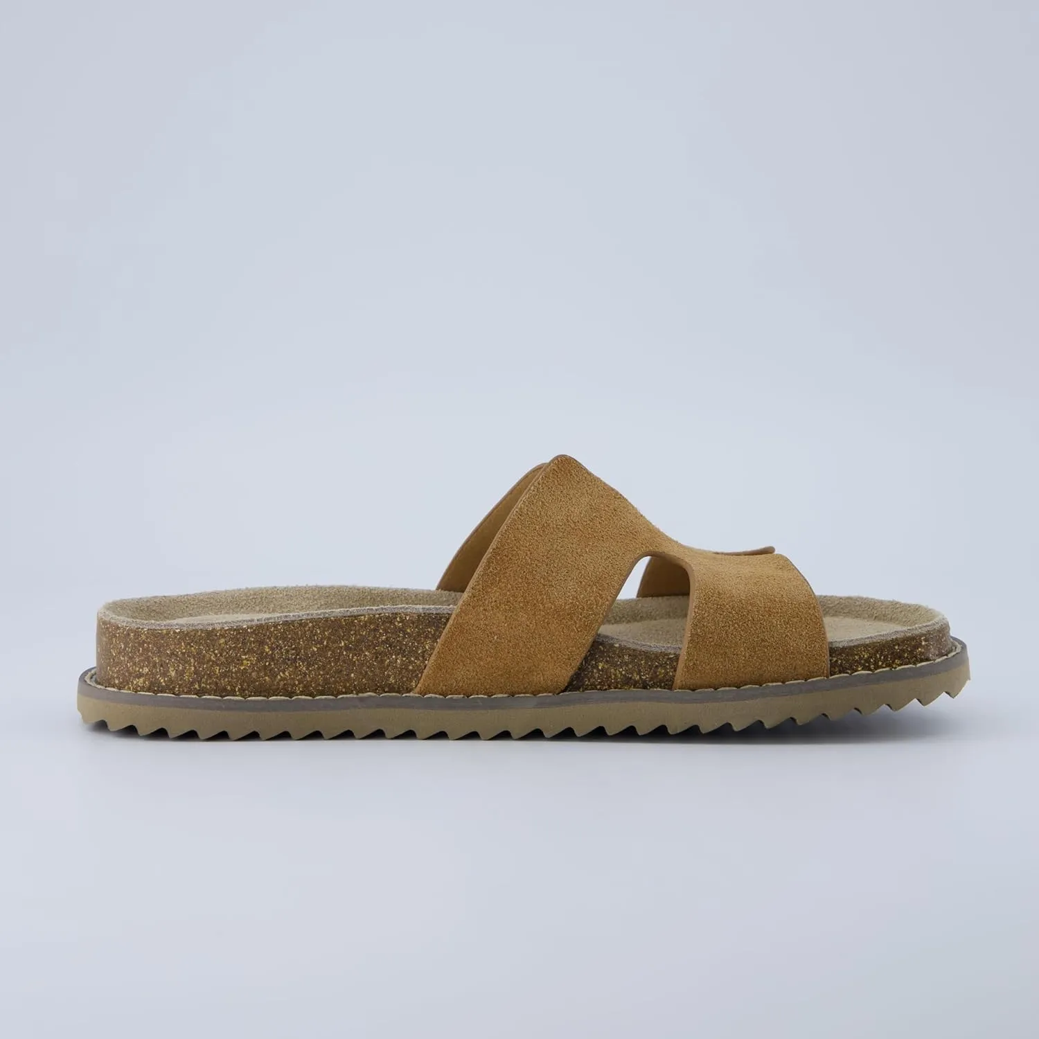 CUSHIONAIRE Wisdom Womens Sandals Cutout Strap Genuine Leather Slides  Slip On Cork Footbed Sandals for Women 2025