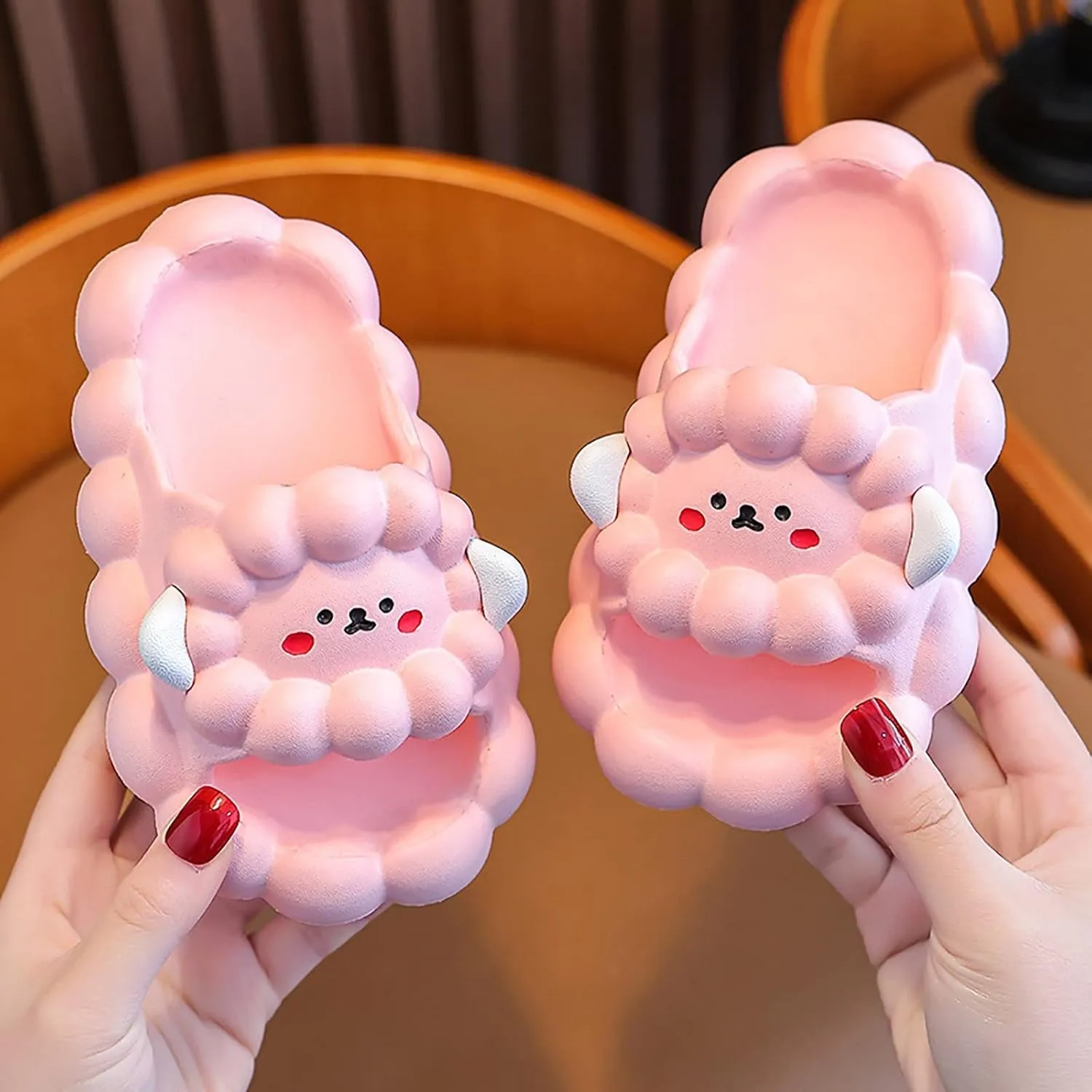 Cute Slide Sandals Kawaii Slippers Non-Slip Bathroom Spa Shower Sandals Comfort Lightweight Summer Water Shoes