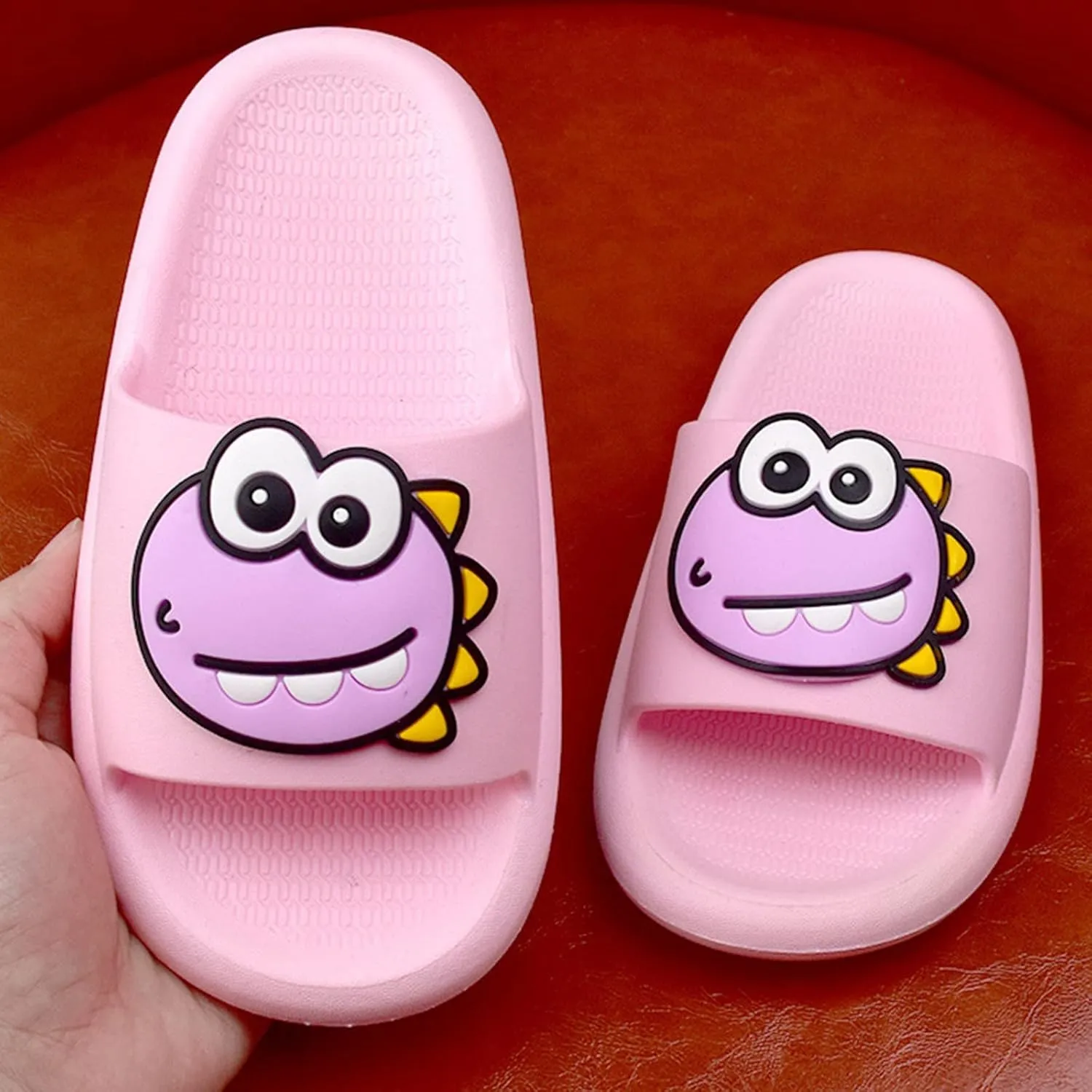 Dinosaur Shower Sandals for Kids, Boys Girls Unisex Cute Beach Slippers, Cloud Slides Flat Bathroom Shower Shoes