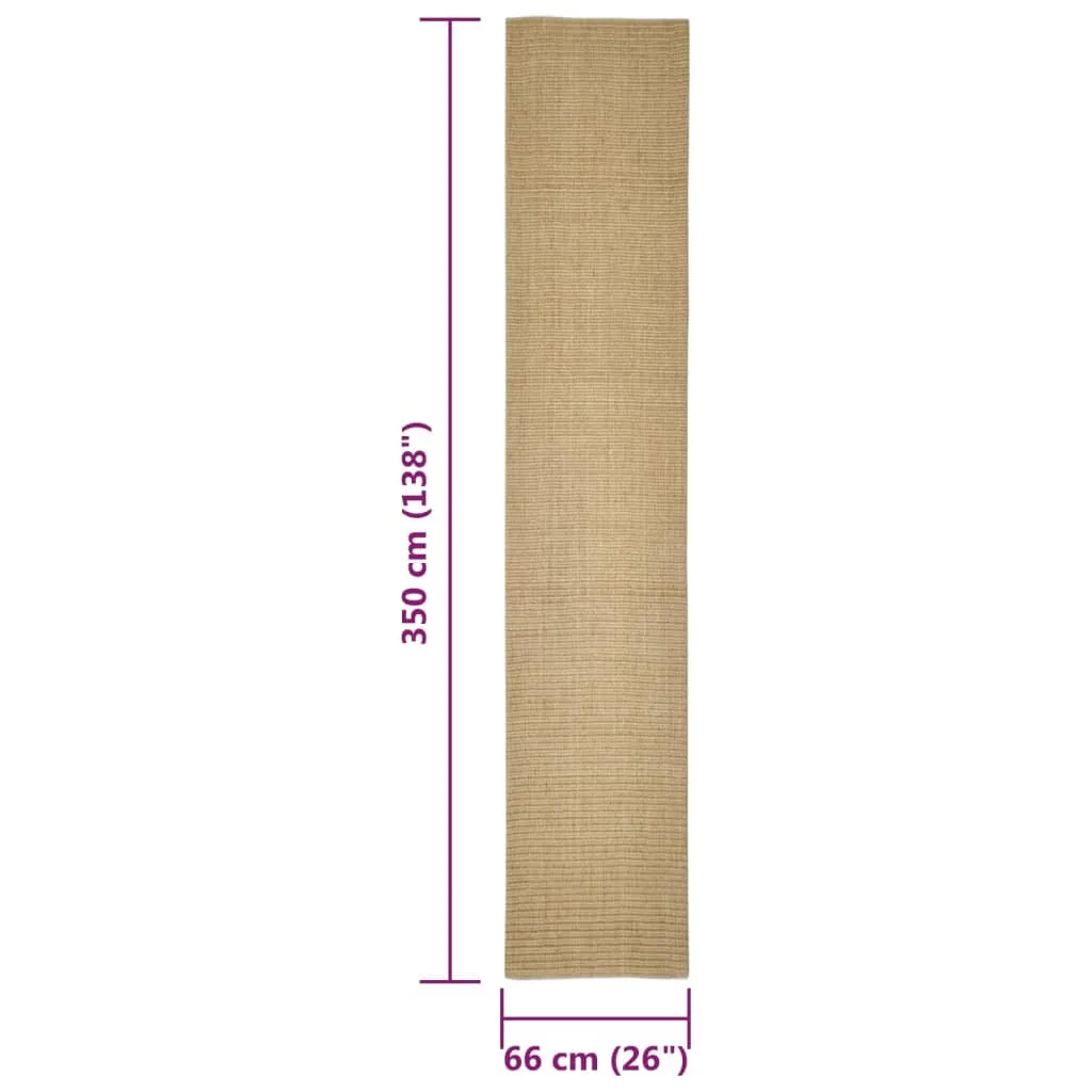 Durable and Versatile vidaXL Sisal Rug for Cat Scratching Post - Anti-Slip, Easy Maintenance - 66x350 cm | Perfect for Scratching, Playing, and Relaxing