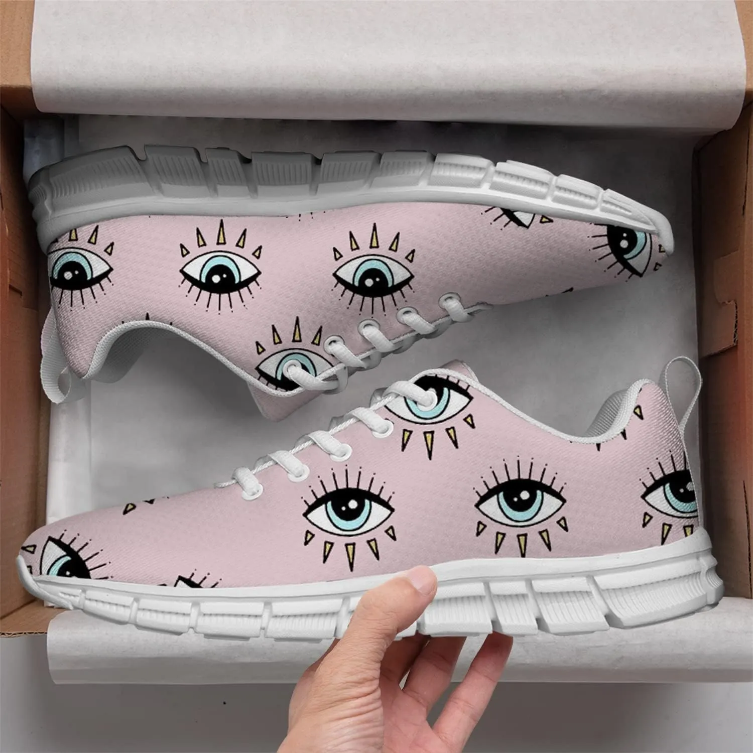 Evil Eye Womens Mens Running Shoes Non-Slip Tennis Shoes Sport Gym Bowling Shoes Gifts for Friends
