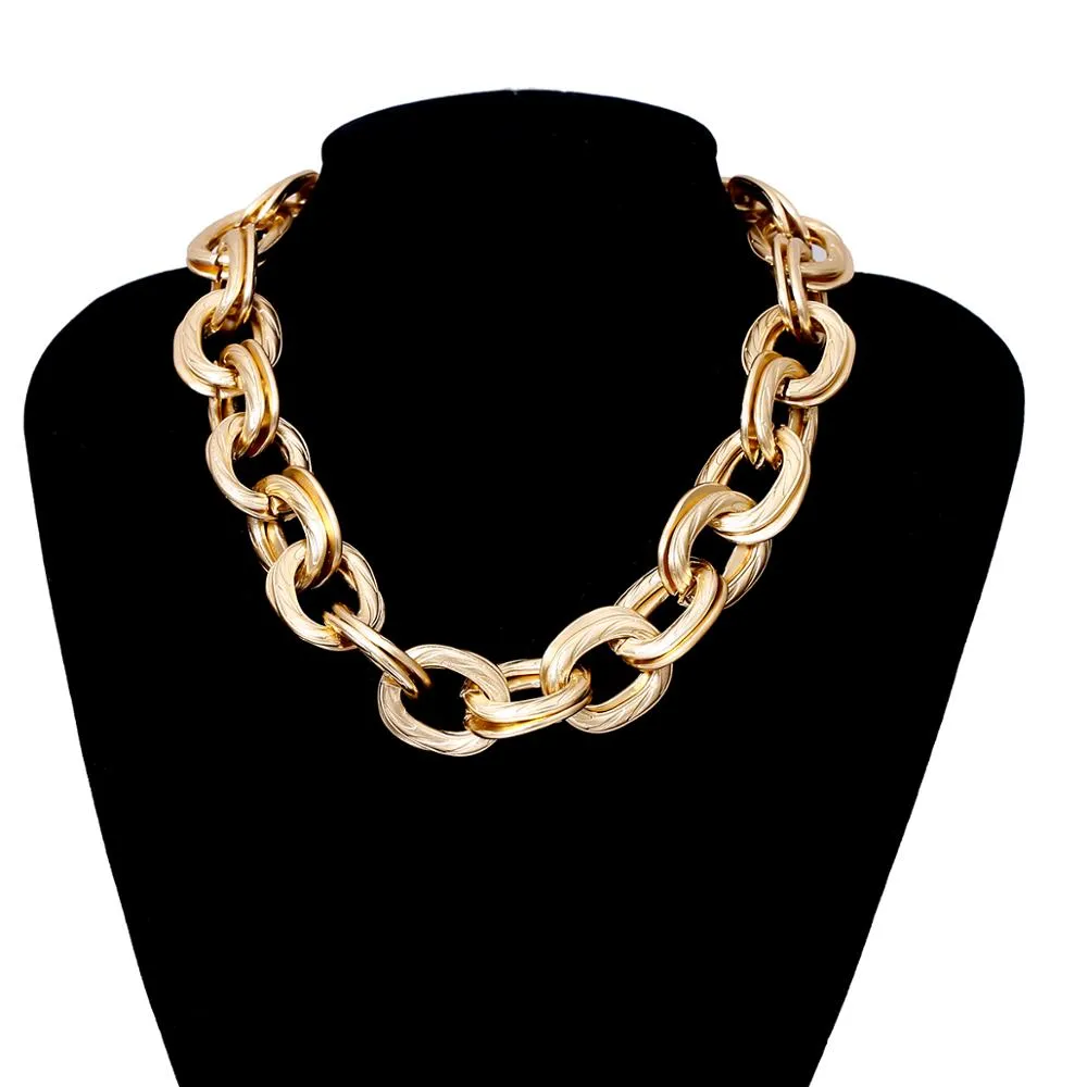 Exaggerated Heavy Metal Big Thick Chain Choker Necklaces