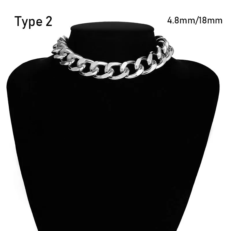 Exaggerated Heavy Metal Big Thick Chain Choker Necklaces