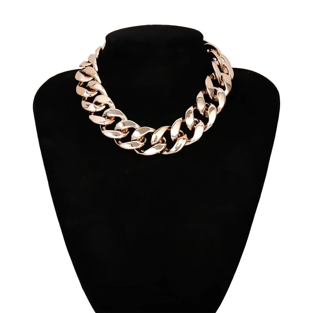 Exaggerated Heavy Metal Big Thick Chain Choker Necklaces