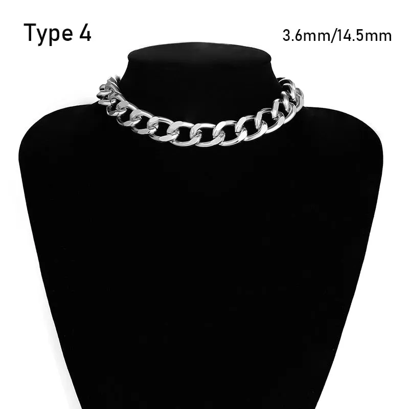 Exaggerated Heavy Metal Big Thick Chain Choker Necklaces