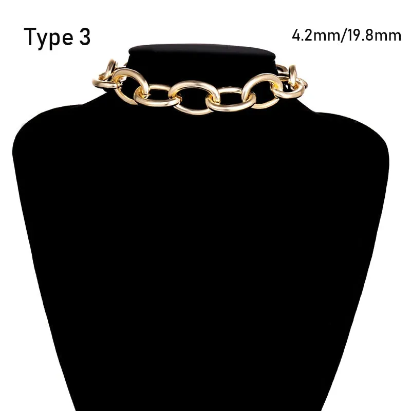 Exaggerated Heavy Metal Big Thick Chain Choker Necklaces