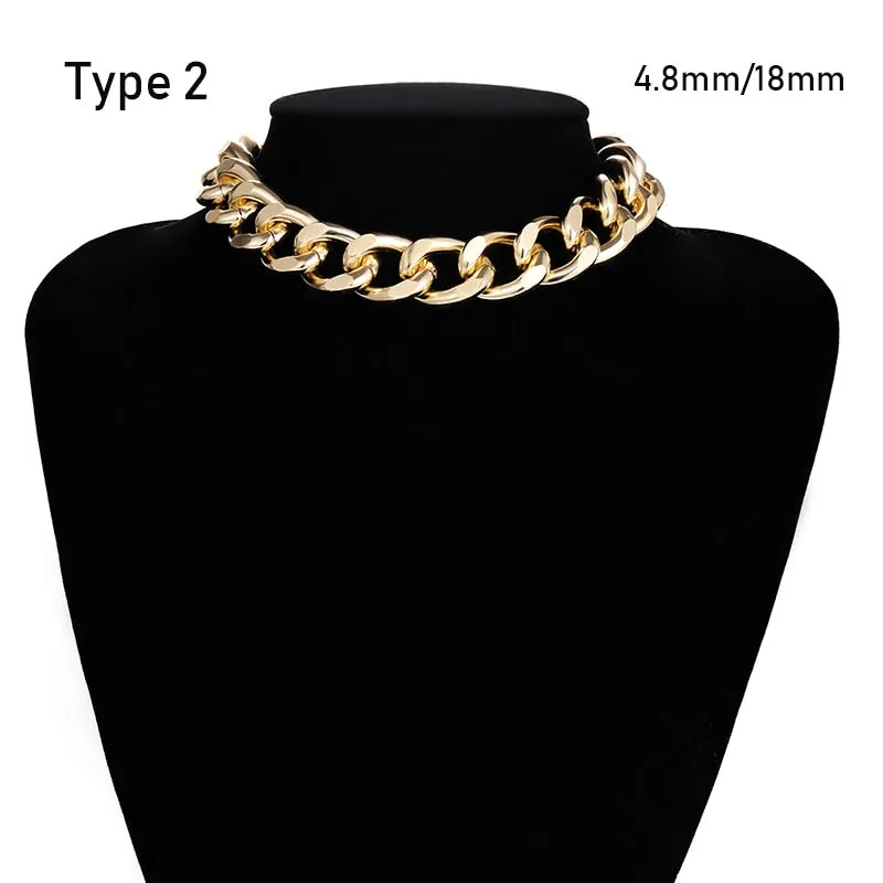 Exaggerated Heavy Metal Big Thick Chain Choker Necklaces