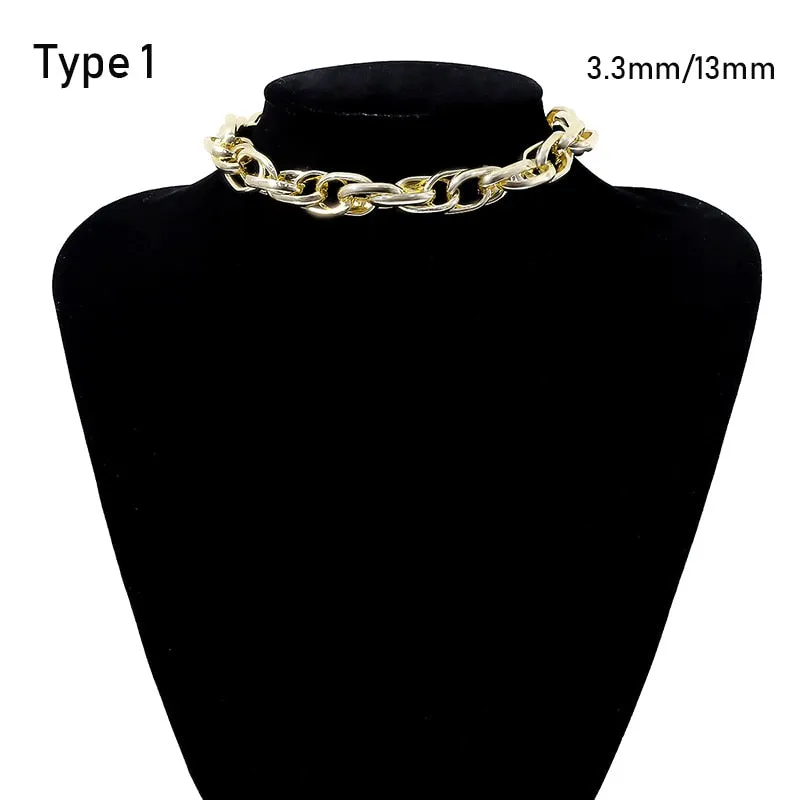 Exaggerated Heavy Metal Big Thick Chain Choker Necklaces
