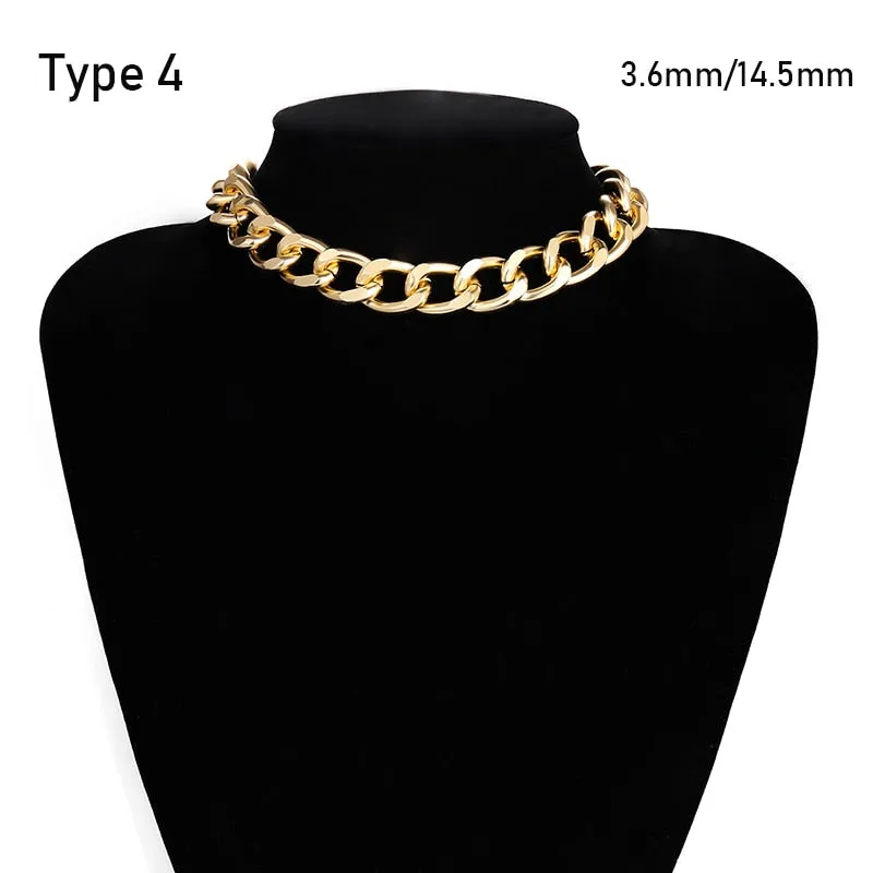 Exaggerated Heavy Metal Big Thick Chain Choker Necklaces