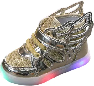 Flat Noon Slip Light up Sneakers for Toddler Baby Boys Girls Infant First Walking Sport Shoes Lightweight Strap Shoes