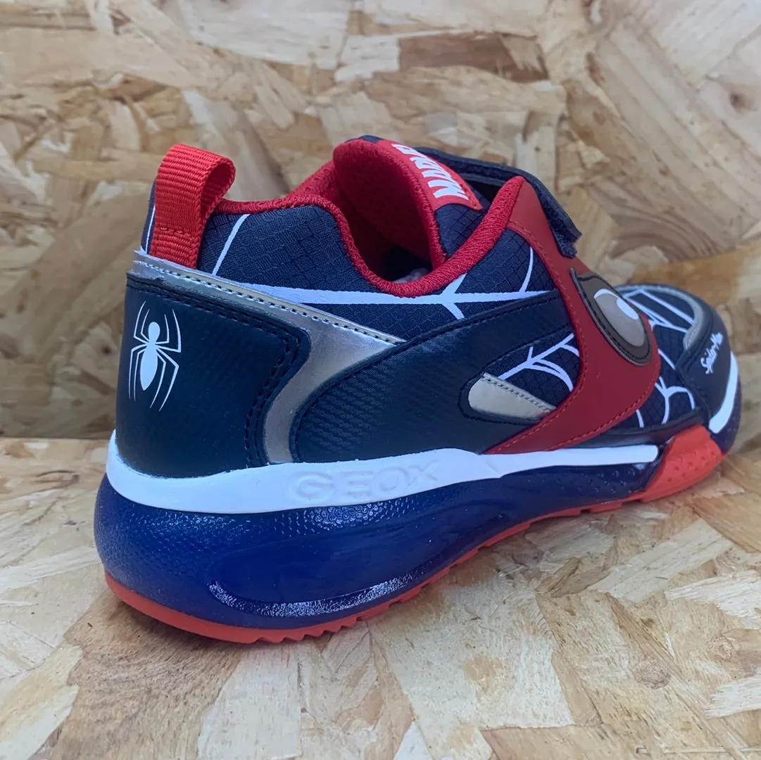 Geox Kids Marvel Spiderman Light Up Trainers - Royal / Red