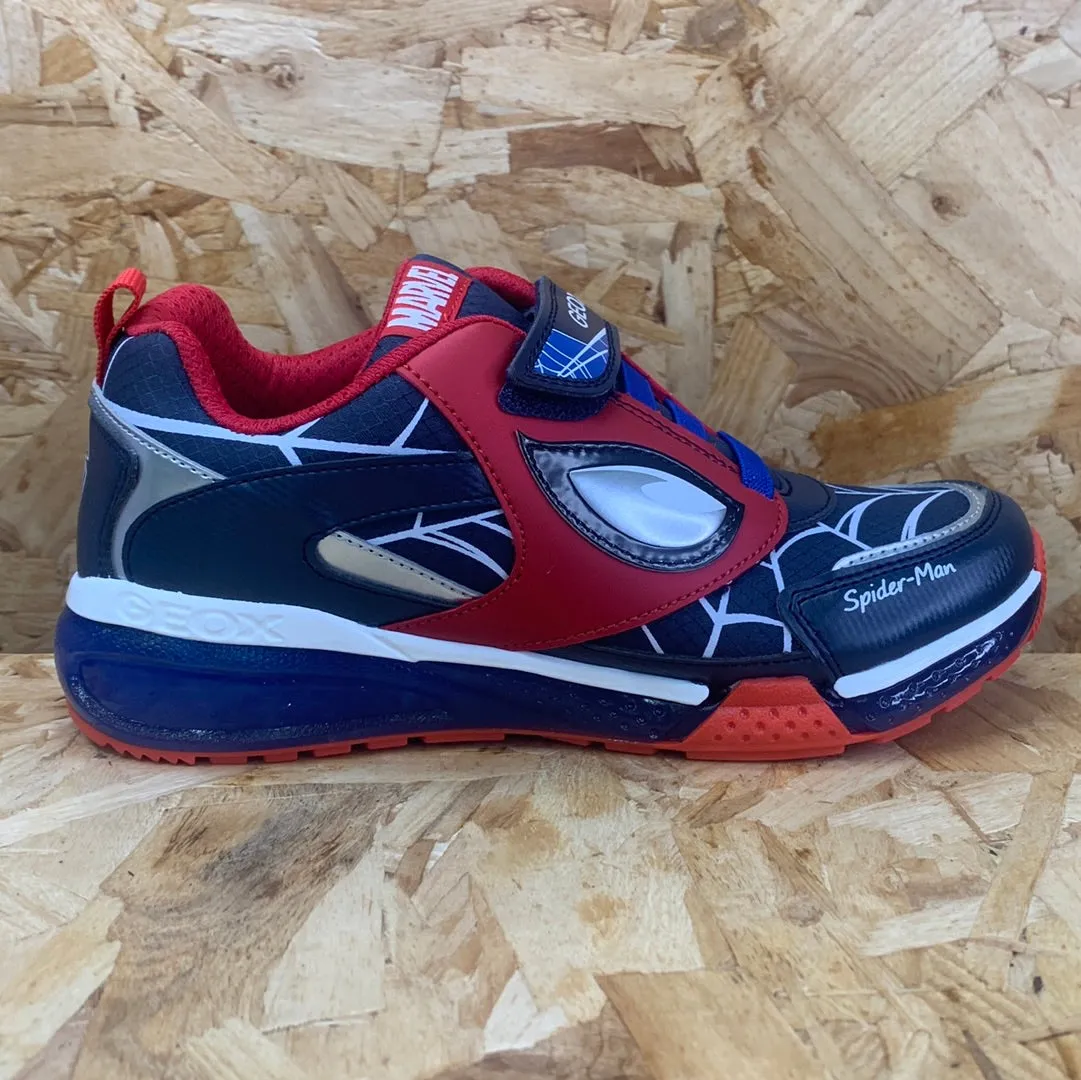 Geox Kids Marvel Spiderman Light Up Trainers - Royal / Red