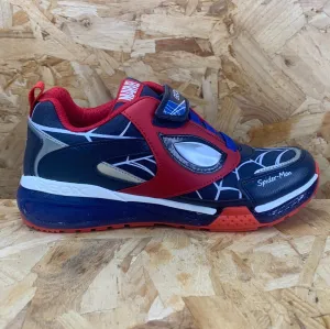 Geox Kids Marvel Spiderman Light Up Trainers - Royal / Red