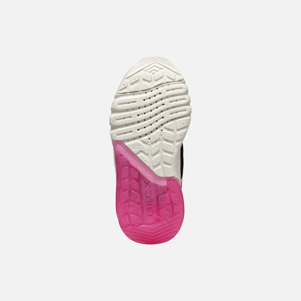 Geox Kids Super Mario Light Up Trainers - Black / Fuchsia