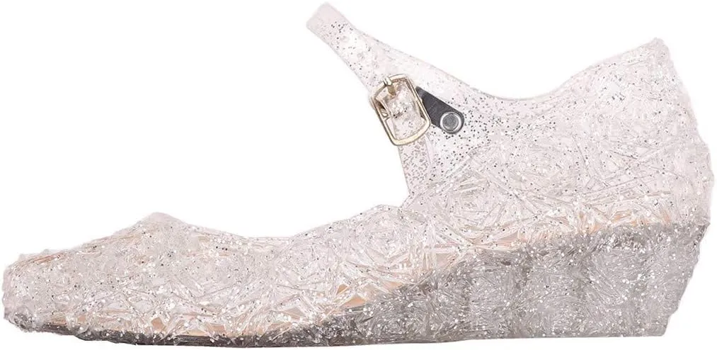 Girls Chunky Heels Jelly Sandals Dress Up Mary Jane Birthday Party Evening Dance Single Shoes for Kids Toddler