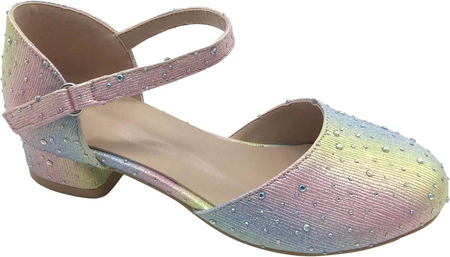 Girls Mary Jane Shoes for Party and Wedding with Sparkly Detail for Little Big Kids TR334