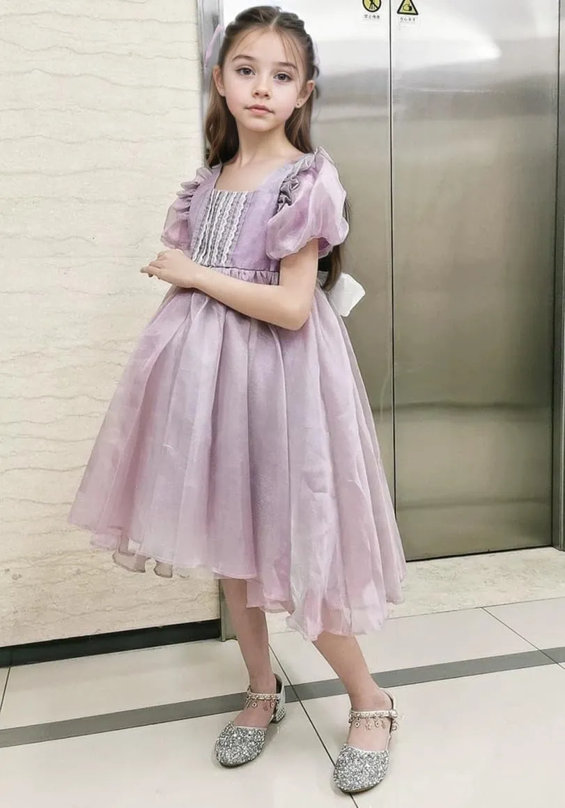 Girls Sandals Princess Low Heels Dress Shoes Sequins Flower Wedding Party Dance Pump Shoe for Toddler Little Kid