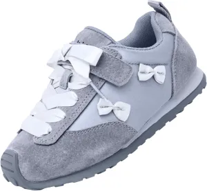 Girls Toddler Casual Sneakers Fashion Bow Walking Shoes Breathable Soft Sole Lightweight Footwear Girls Toddler Sneakers