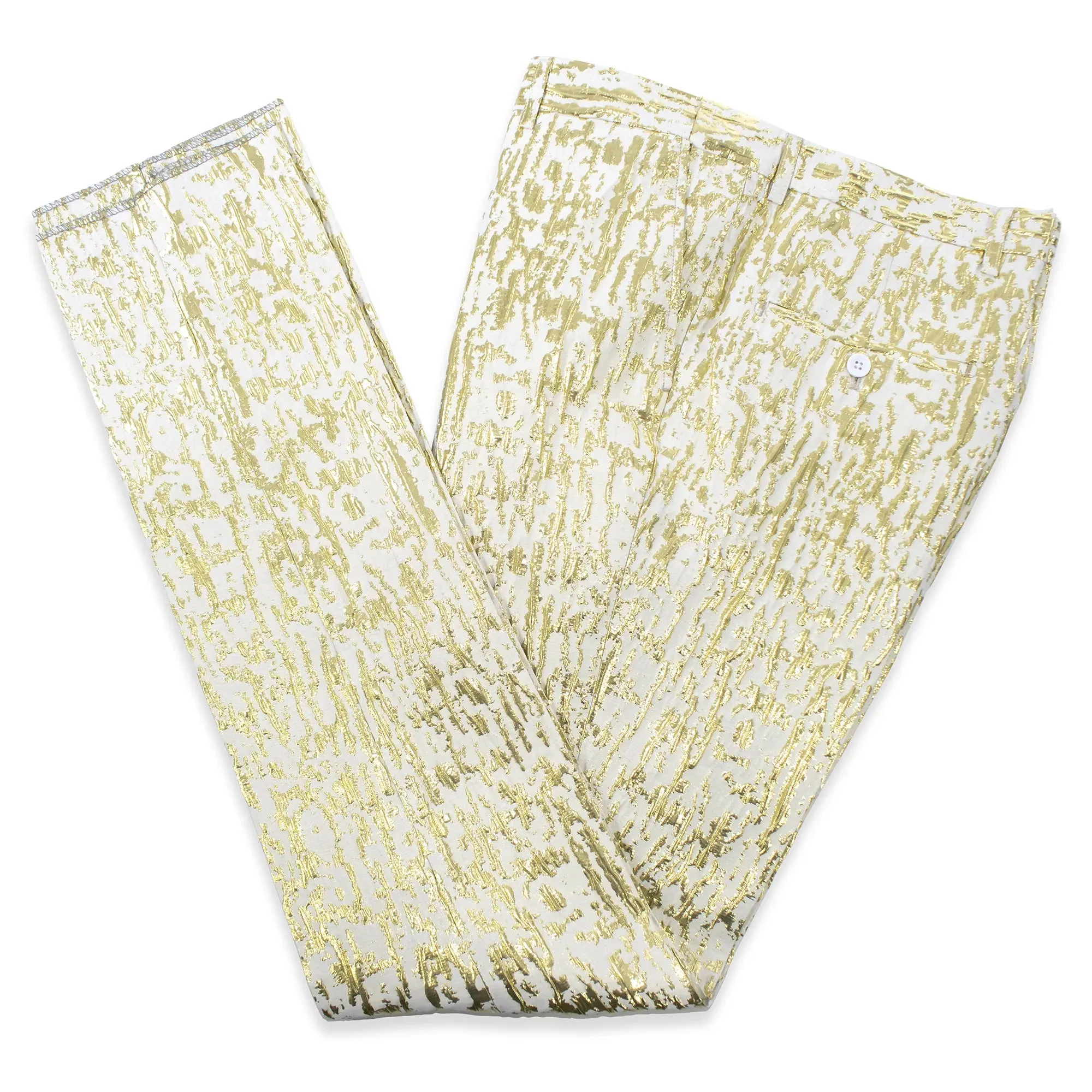 Gold Distressed Metallic 2-Piece Slim-Fit Tuxedo