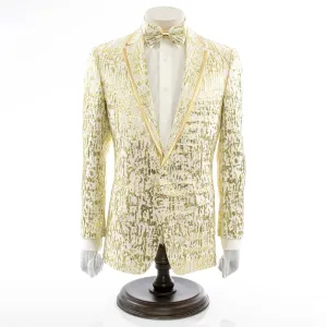 Gold Distressed Metallic 2-Piece Slim-Fit Tuxedo