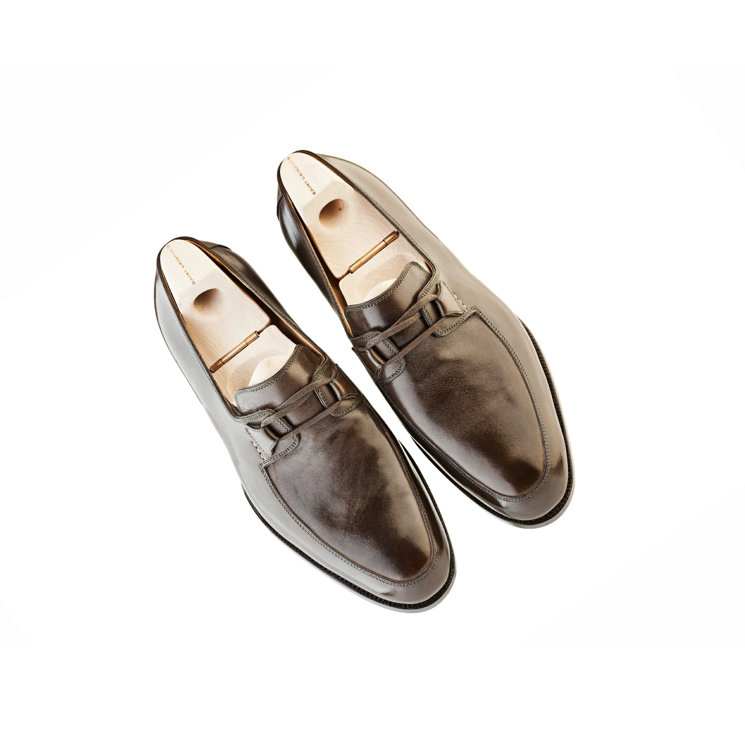Goodyear Welted Barcelos Olive Green Leather Loafer With Violin Leather Sole