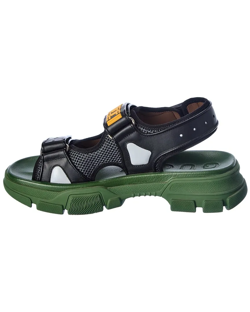 Gucci Leather & Mesh Sandal