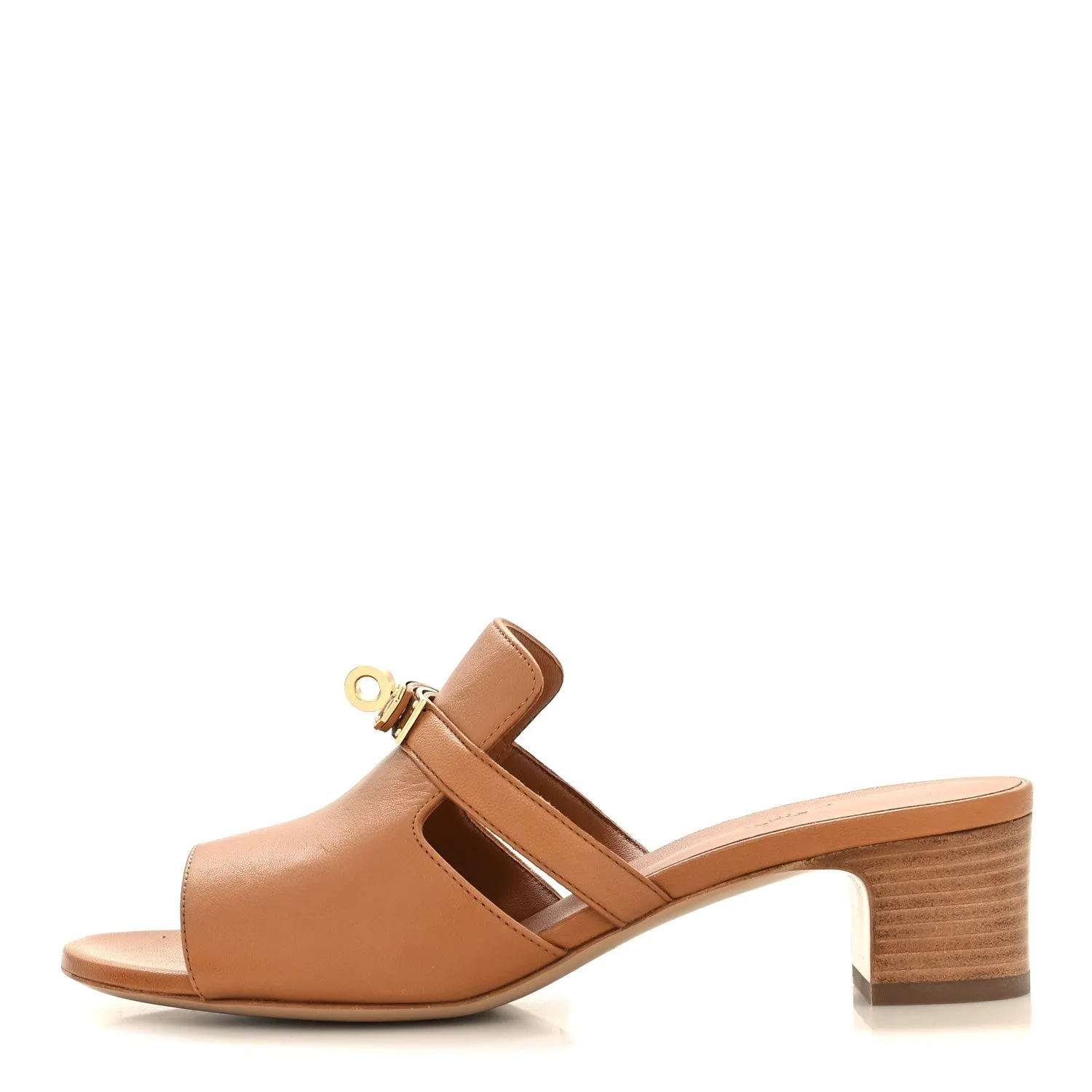 Hermes Calfskin Gigi 50 Sandals 38 Naturel