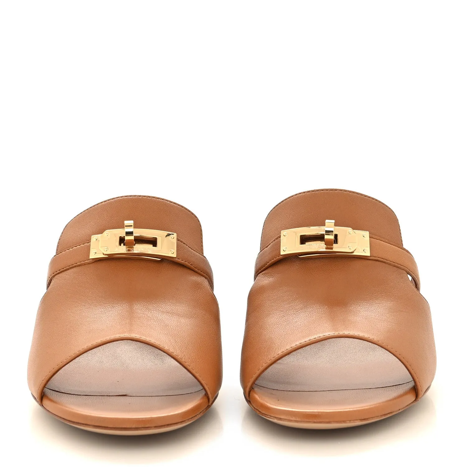 Hermes Calfskin Gigi 50 Sandals 38 Naturel